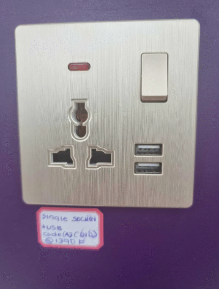 MF SWITCH SOCKET WITH NEON+2 USB(A3-010)